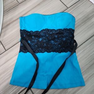S Blue Strapless Top